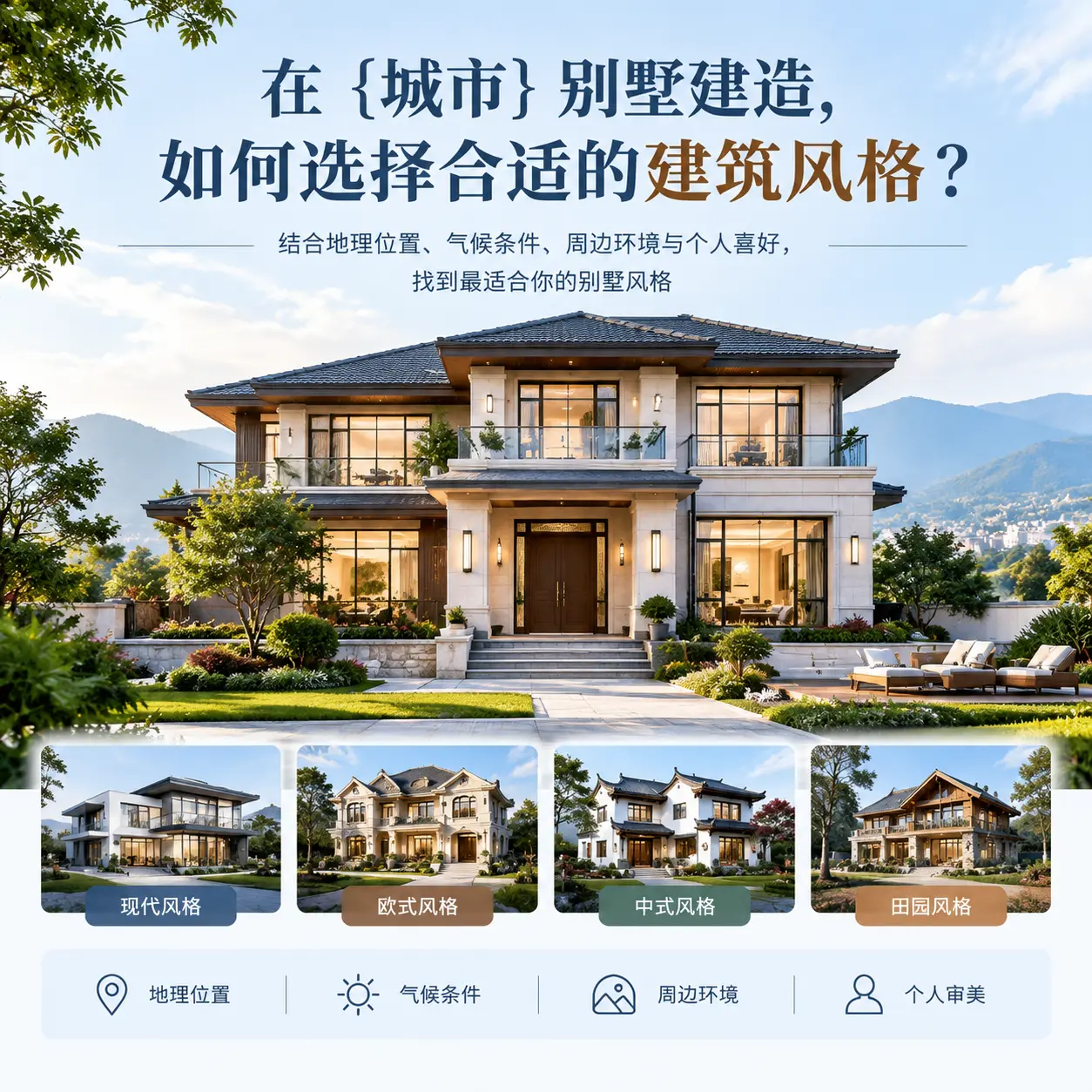 在 毕节 别墅建造，如何选择合适的建筑风格？